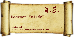 Maczner Enikő névjegykártya